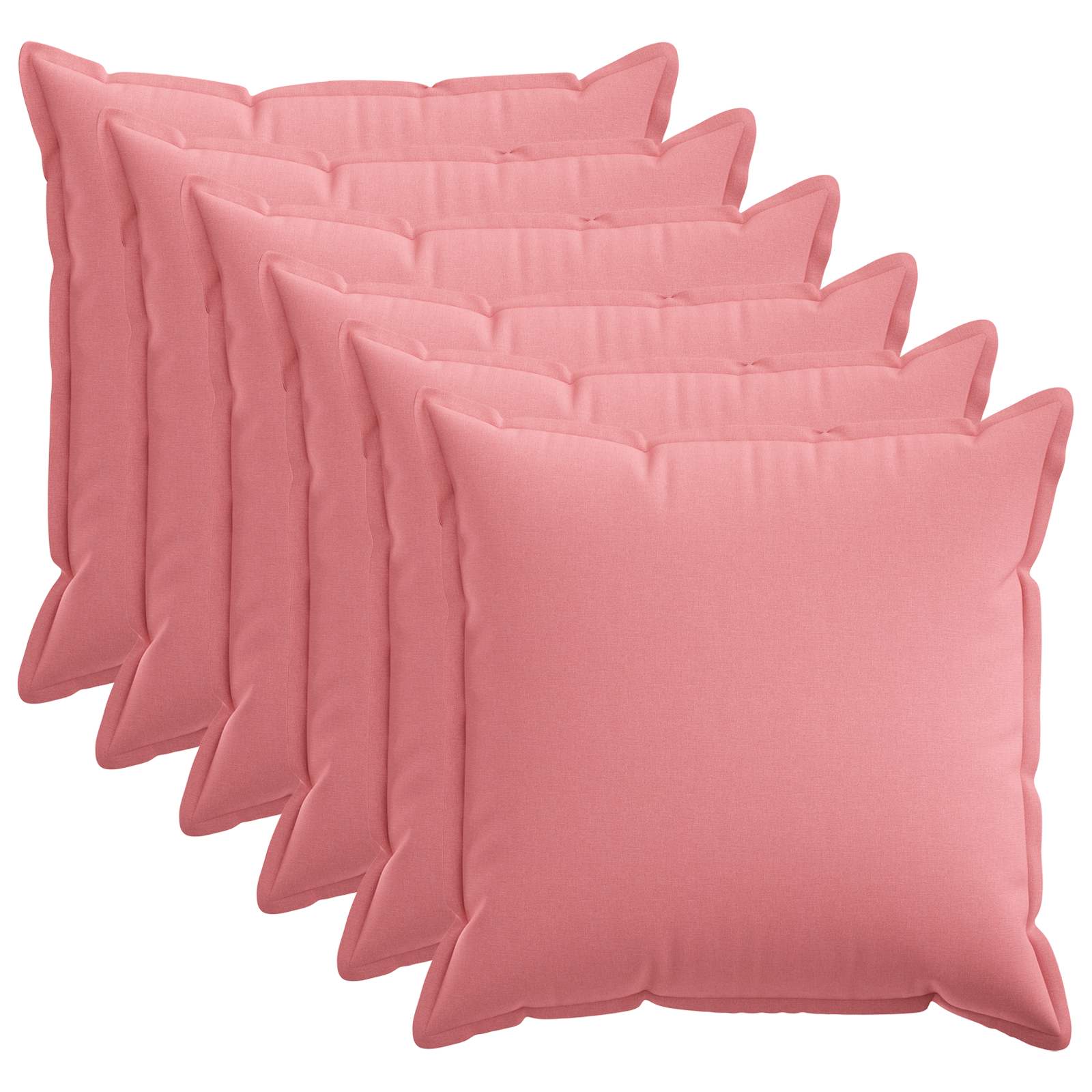 Federa 6 pcs HOUTEN Rosa 80 x 80 cm Lino
