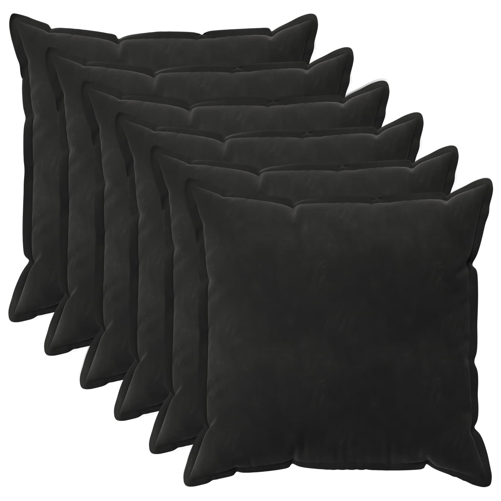 Federa 6 pcs HOUTEN Nero 80 x 80 cm Velluto