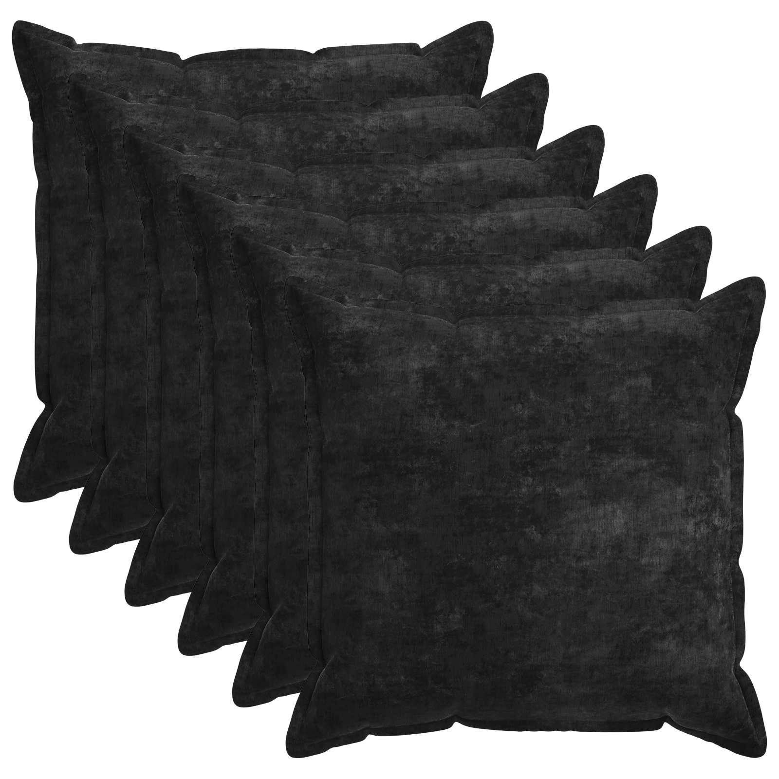 Federa 6 pz HOUTEN Antracite 80 x 80 cm Tessuto Chenille
