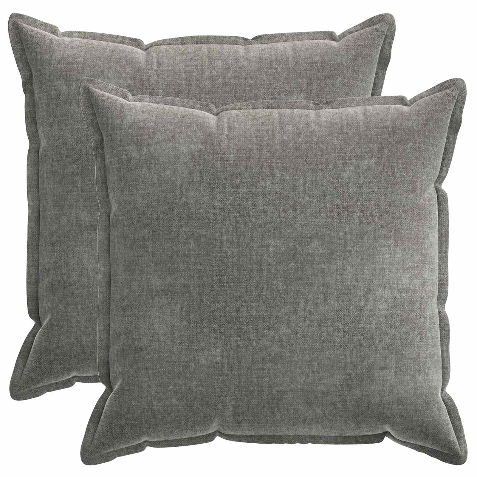 Federa 2 pz HOUTEN Grigio Scuro 80 x 80 cm Tessuto Chenille