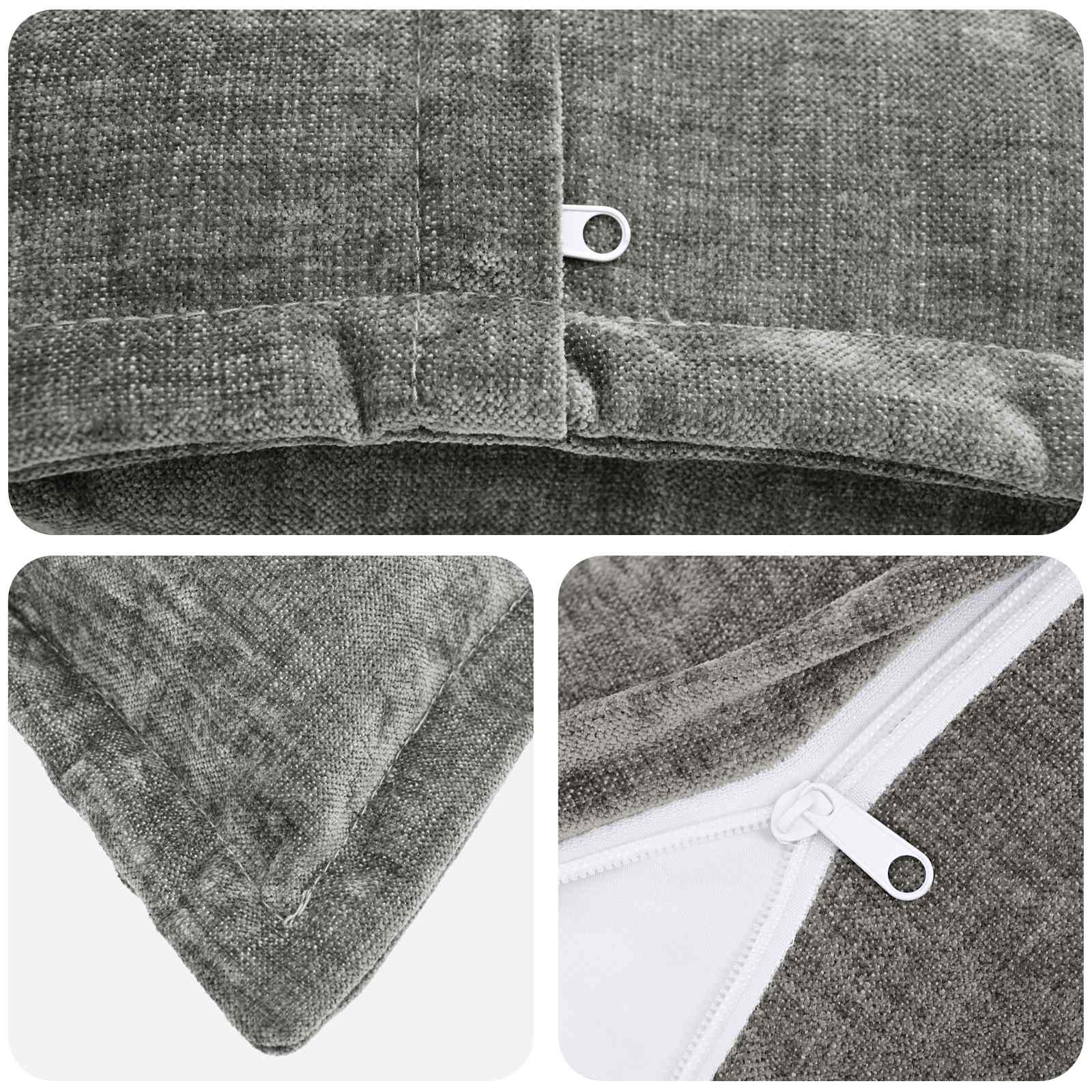 Federa 2 pz HOUTEN Grigio Scuro 80 x 80 cm Tessuto Chenille