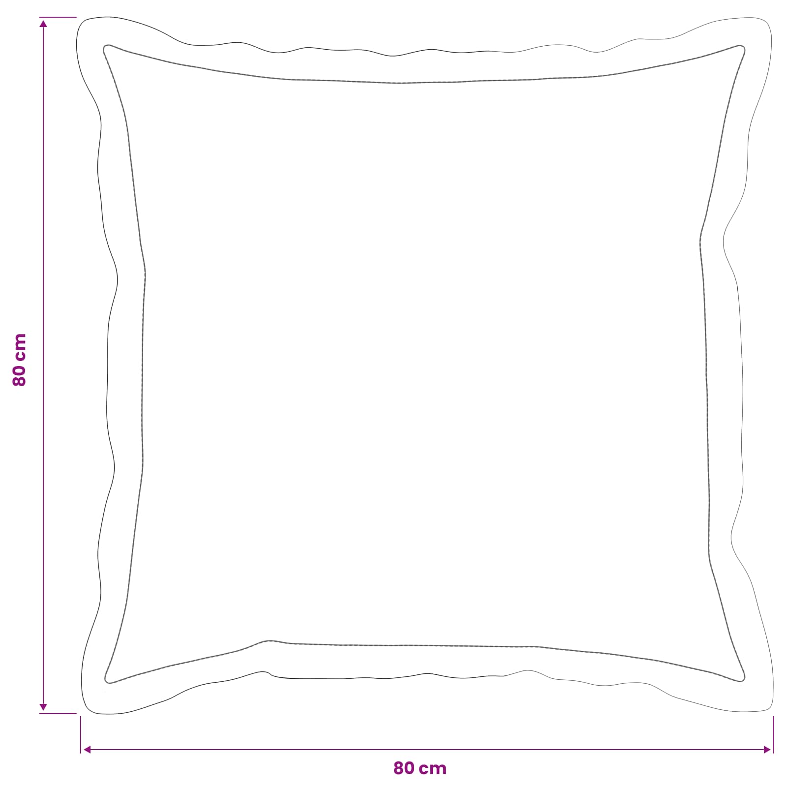 Federa 6 pz HOUTEN Grigio Scuro 80 x 80 cm Tessuto Chenille