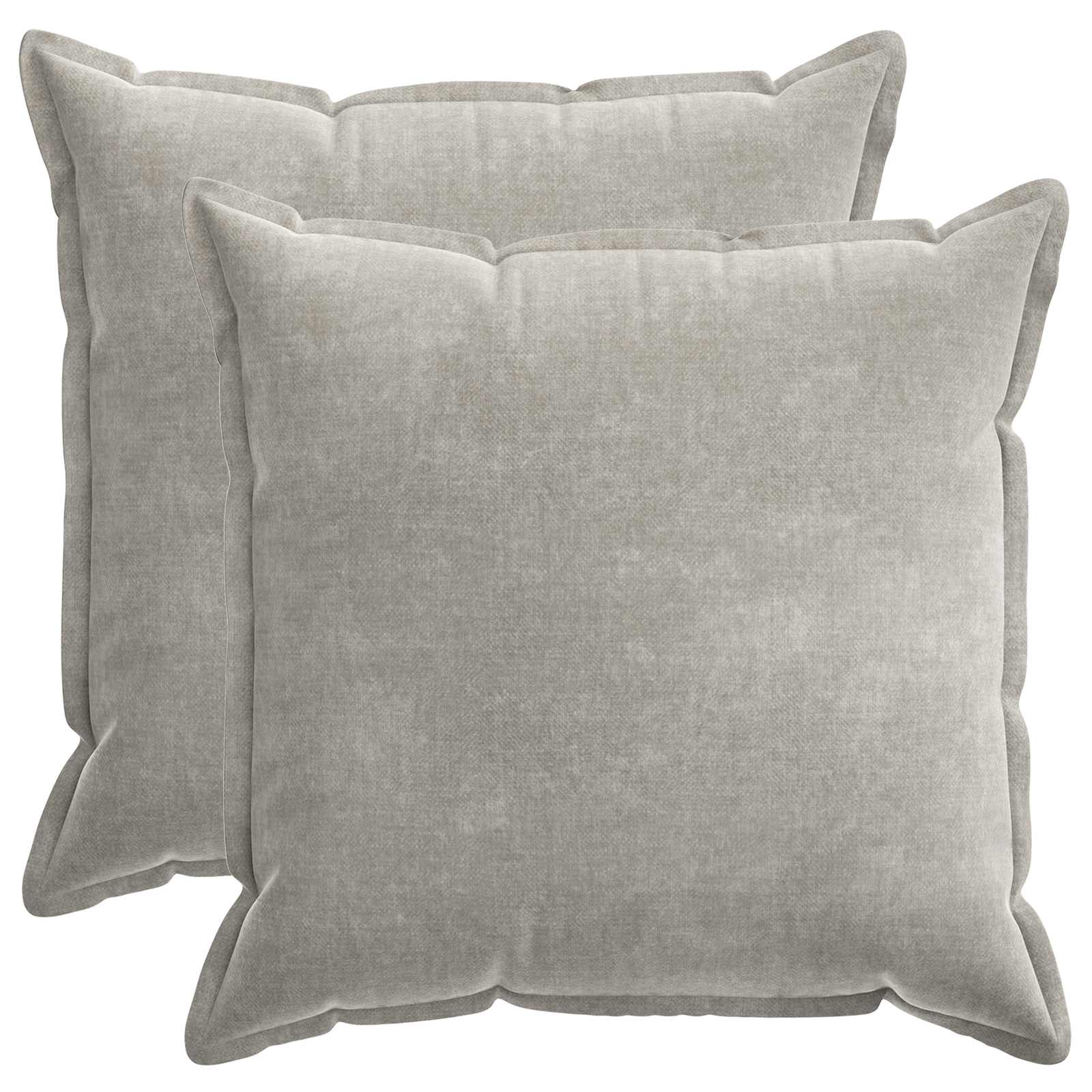 Federa 2 pz HOUTEN Grigio Chiaro 80 x 80 cm Tessuto Chenille