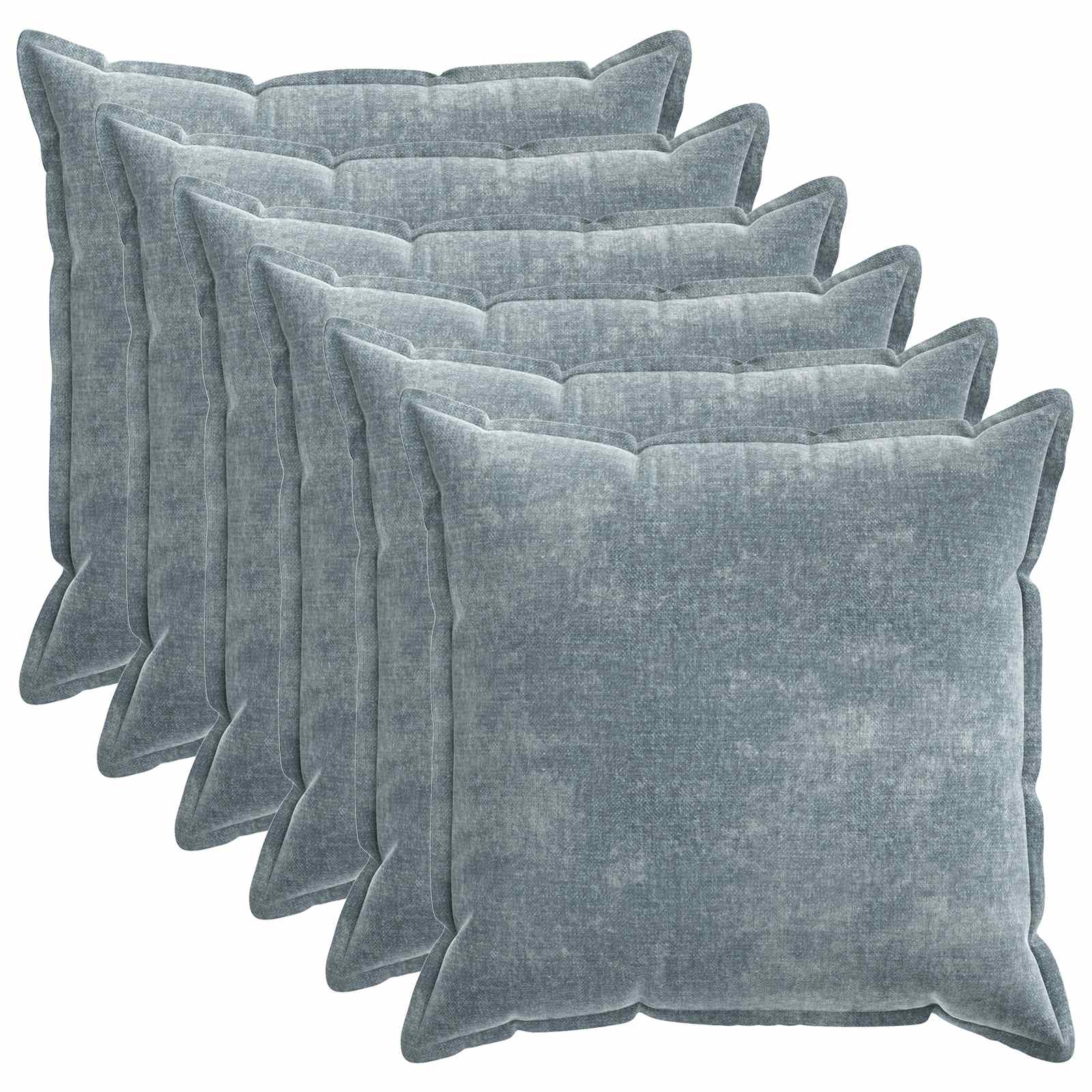 Federa 6 pz HOUTEN Azzurro 80 x 80 cm Tessuto Chenille