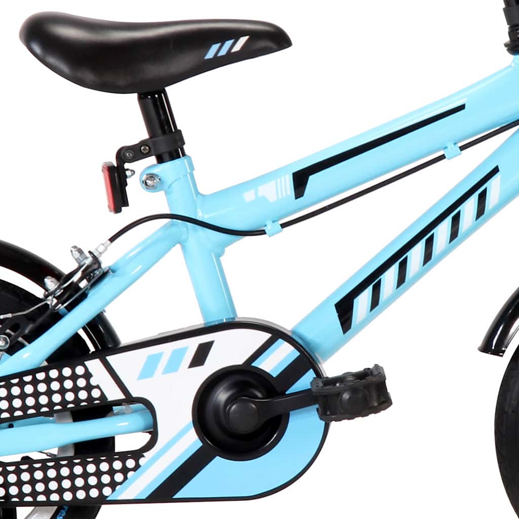Bici per Bambini 12 Pollici Nera e Blu