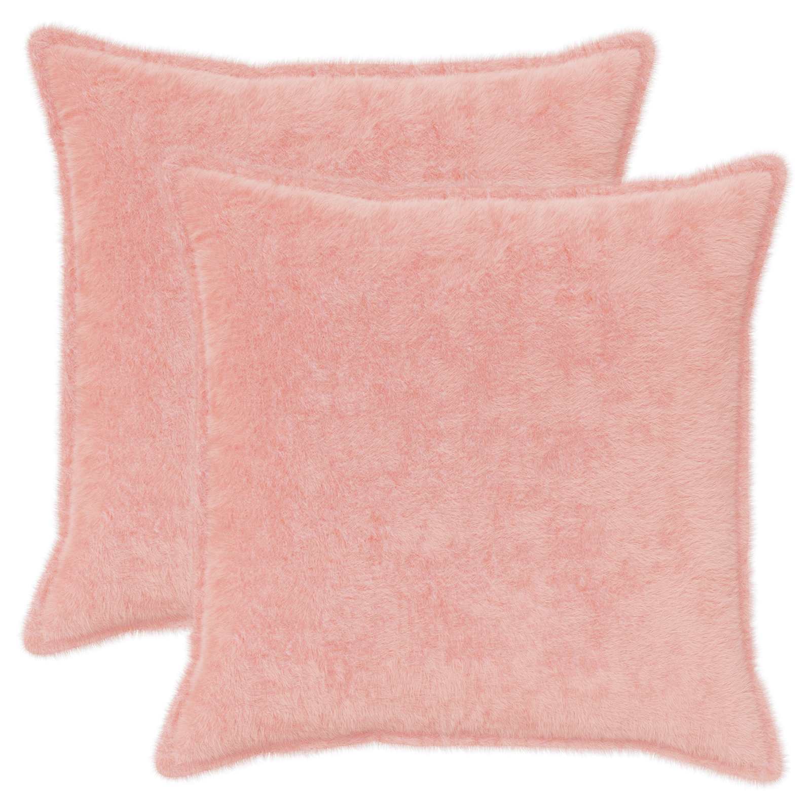 Federa 2 pz HOUTEN Rosa 80 x 80 cm Pelliccia di Coniglio Finta