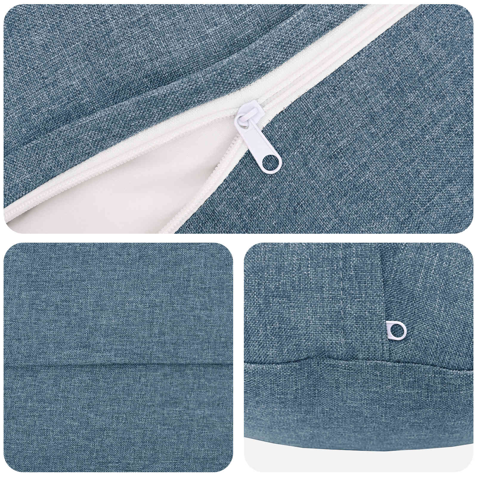Federa 2 pz HEERLEN Blu jeans Ø 30 cm Tessuto