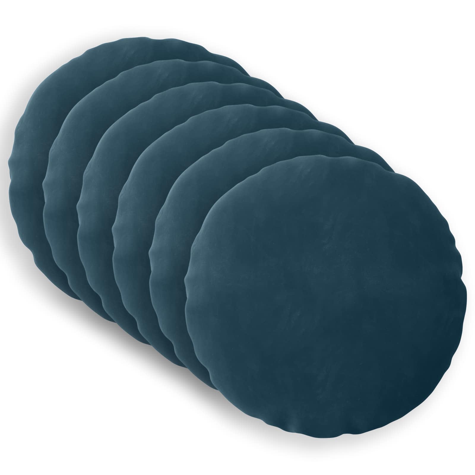 Federa 6 pcs HEERLEN Blu Ø 30 cm Velluto