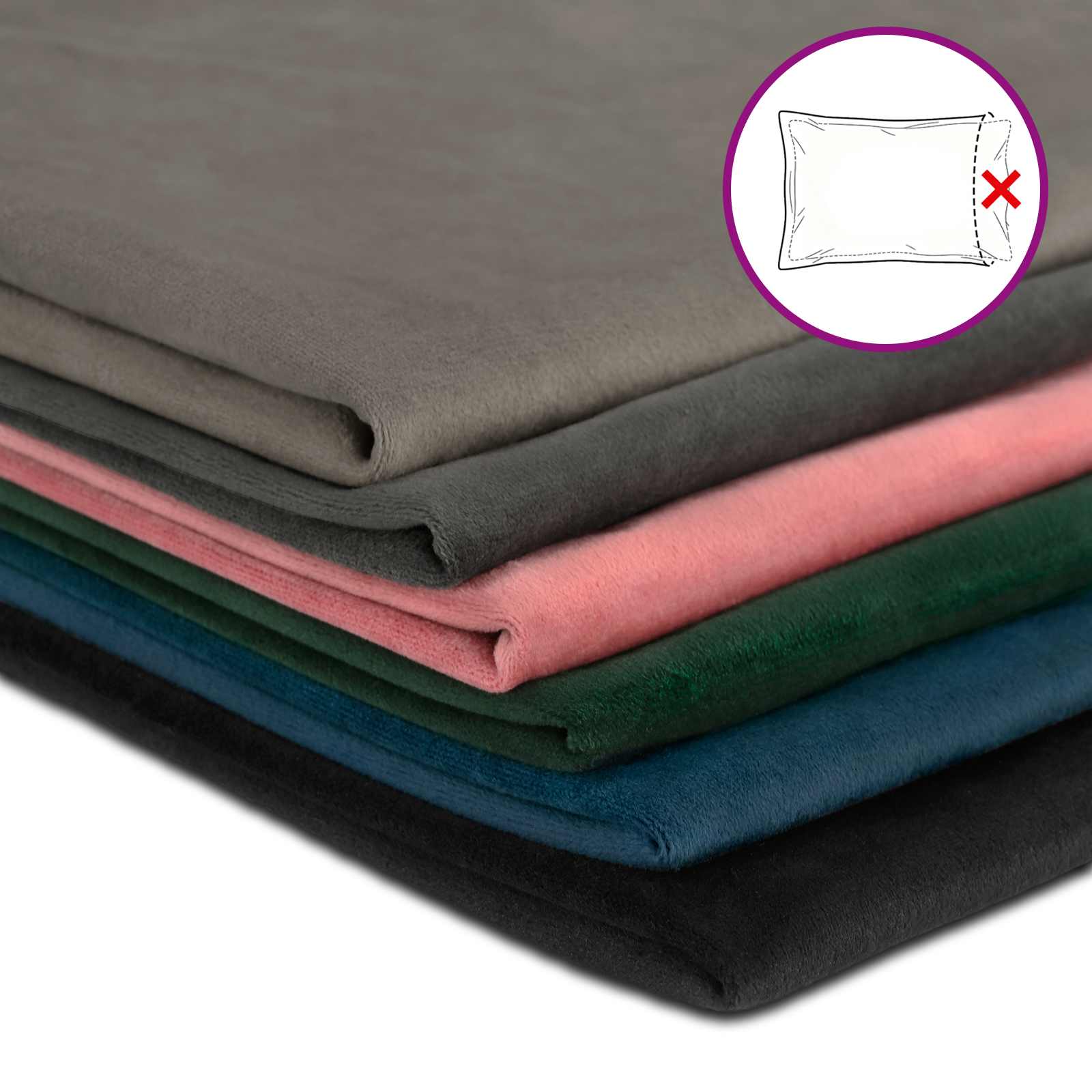 Federa 2 pcs HEERLEN Grigio Chiaro Ø 30 cm Velluto