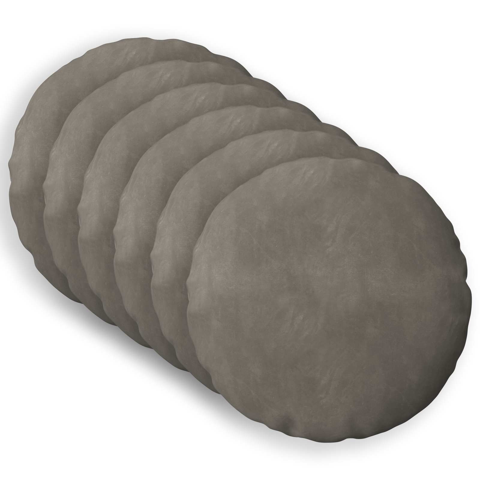 Federa 6 pcs HEERLEN Grigio Chiaro Ø 30 cm Velluto