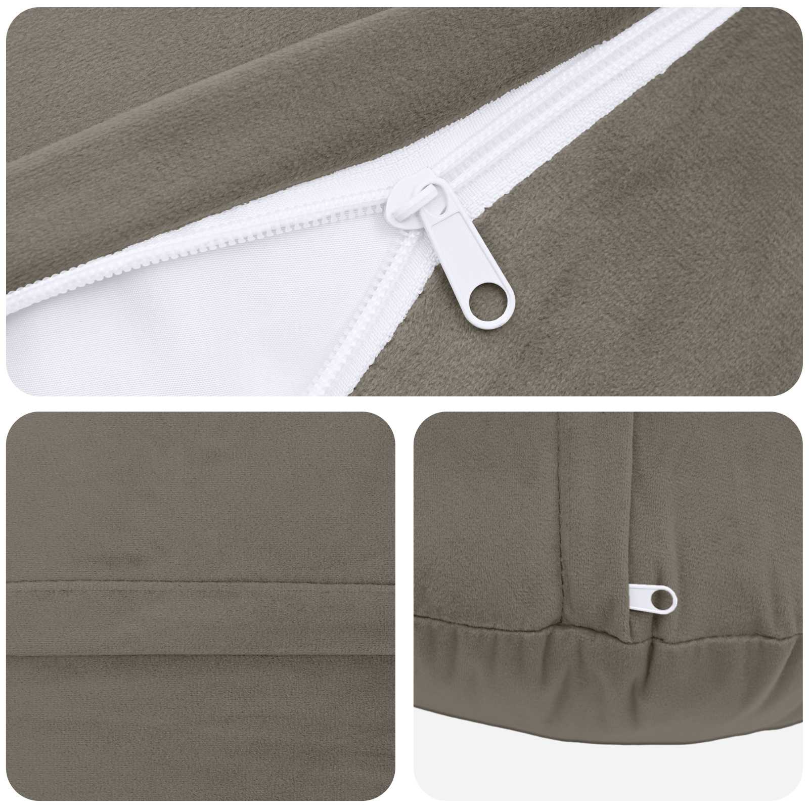 Federa 6 pcs HEERLEN Grigio Chiaro Ø 30 cm Velluto