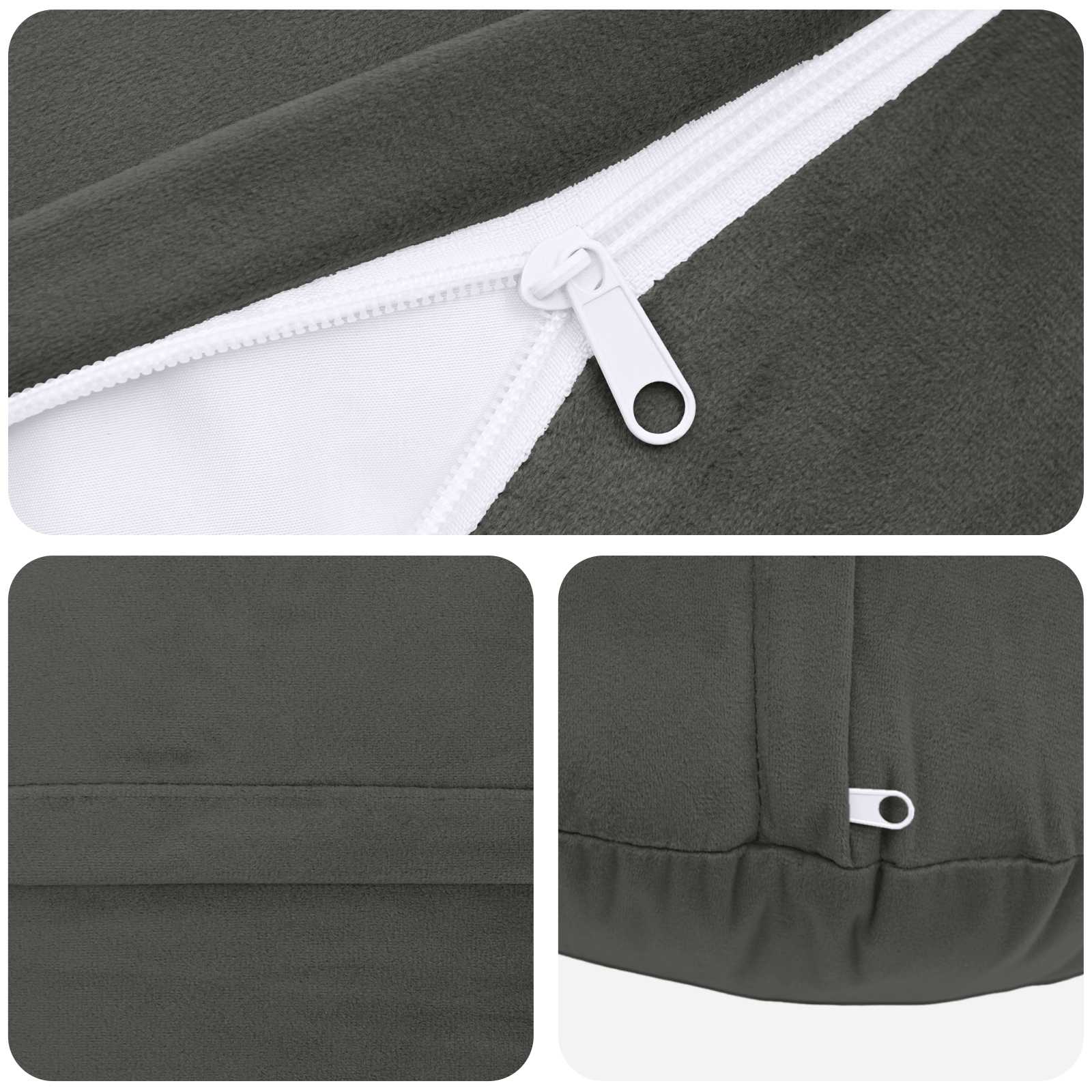 Federa 2 pcs HEERLEN Grigio Scuro Ø 30 cm Velluto