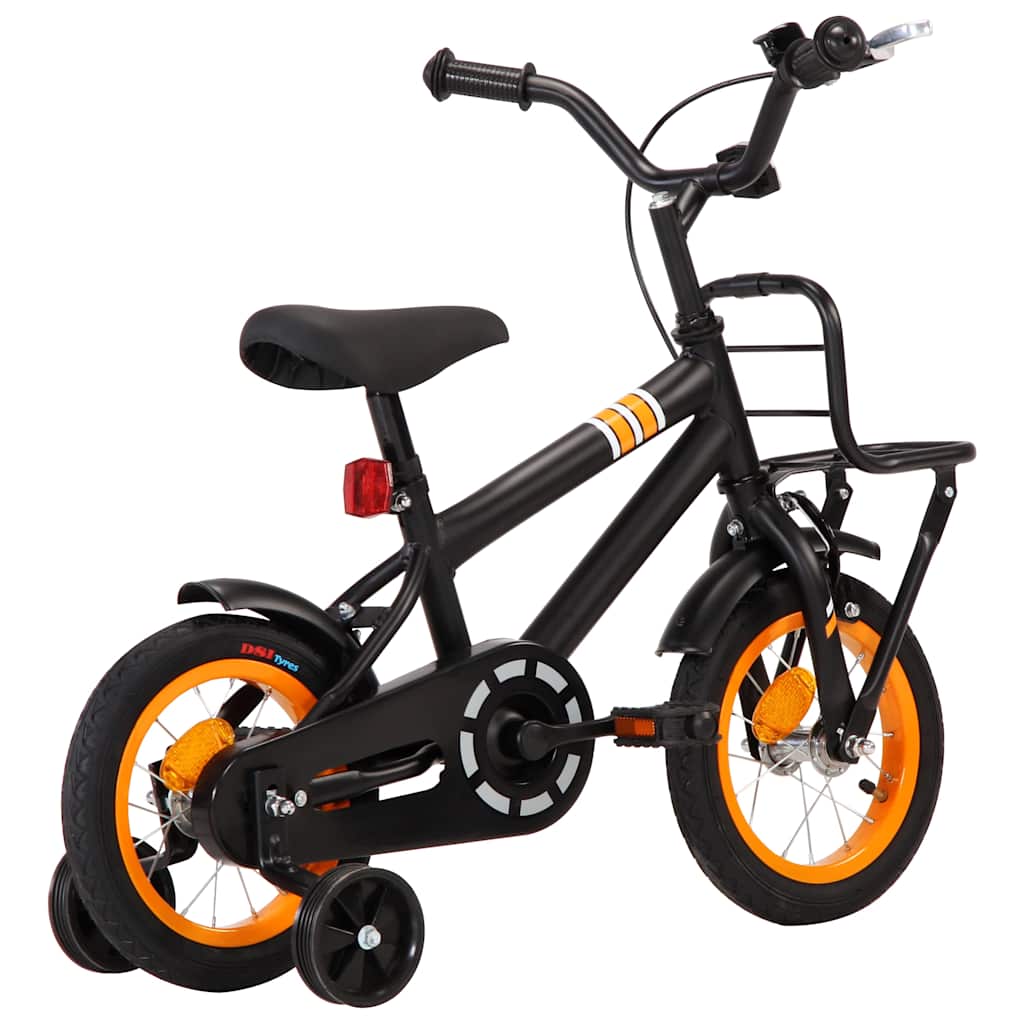 Bici per Bambini con Trasportino Frontale 12'' Nero e Arancione