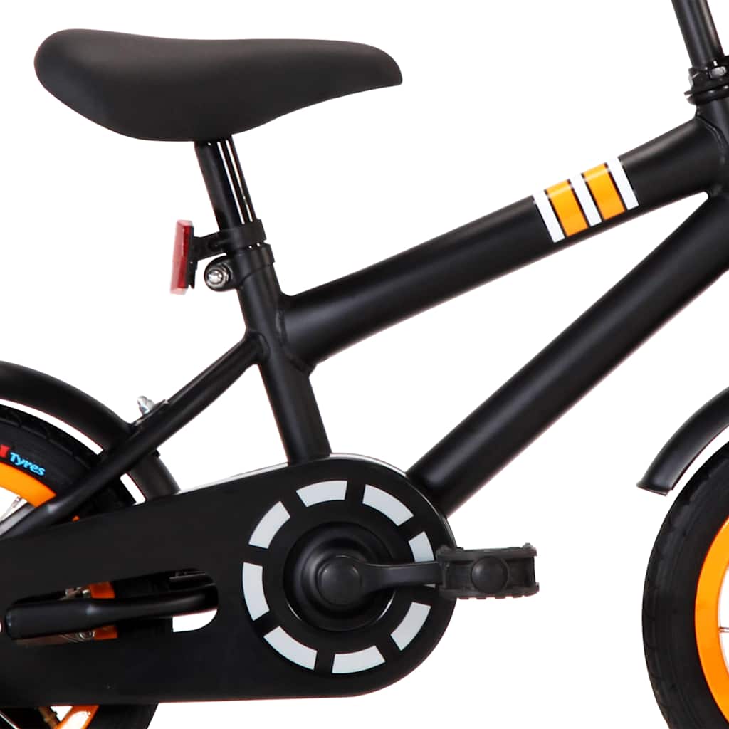 Bici per Bambini con Trasportino Frontale 12'' Nero e Arancione