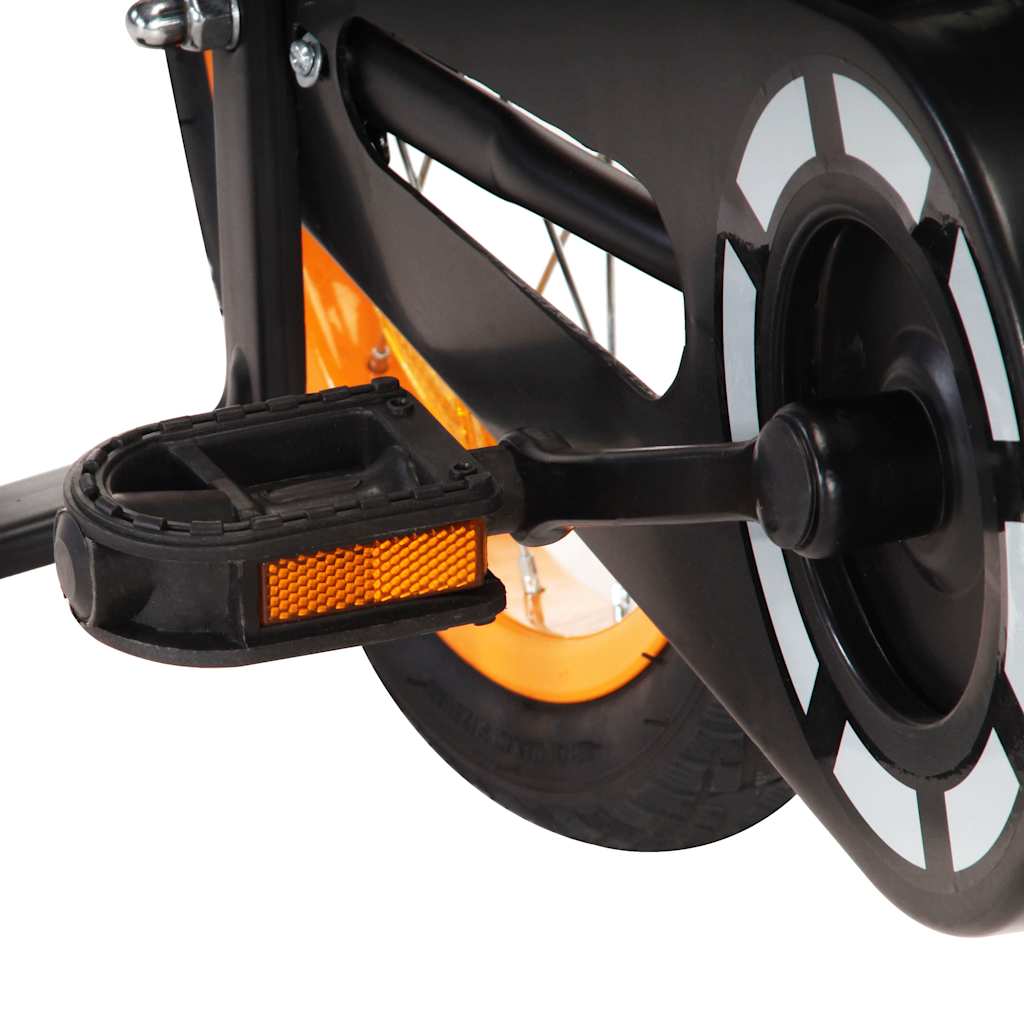 Bici per Bambini con Trasportino Frontale 12'' Nero e Arancione