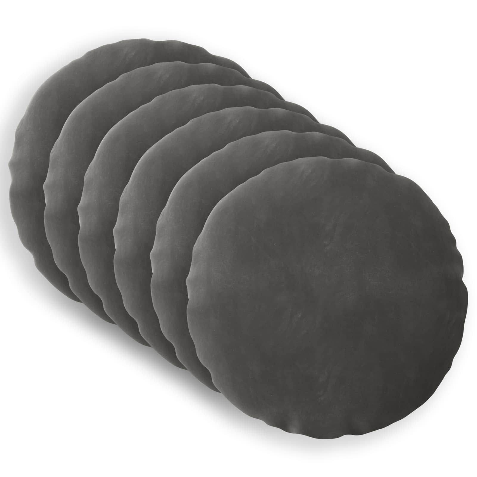 Federa 6 pcs HEERLEN Grigio Scuro Ø 30 cm Velluto