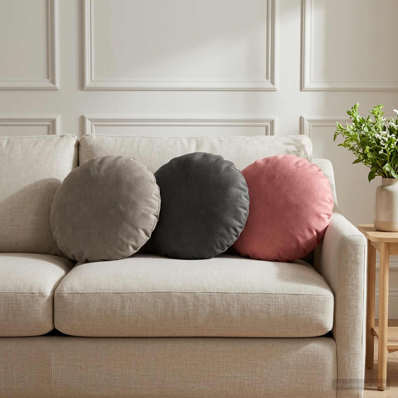 Federa 6 pcs HEERLEN Rosa Ø 30 cm Velluto