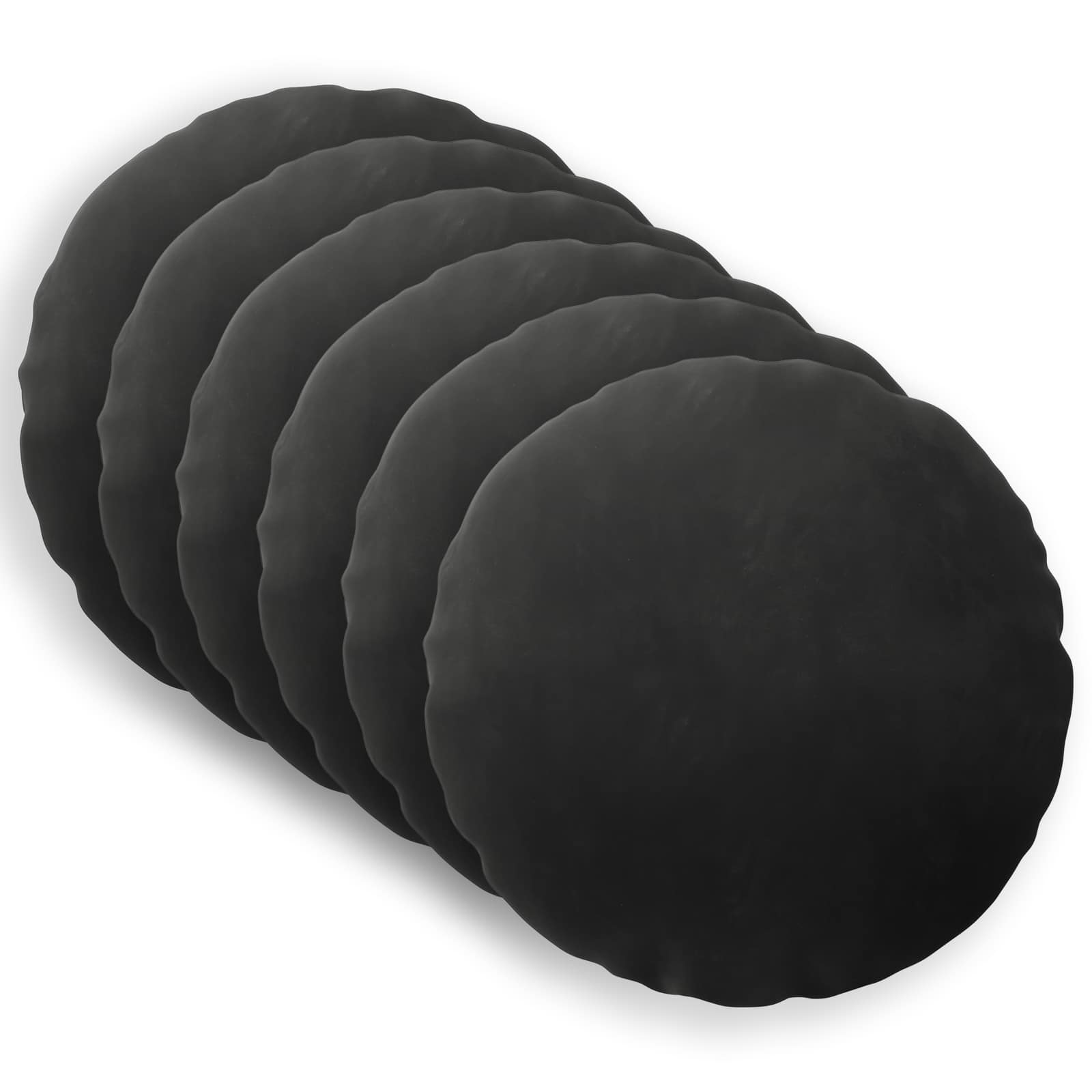 Federa 6 pcs HEERLEN Nero Ø 30 cm Velluto