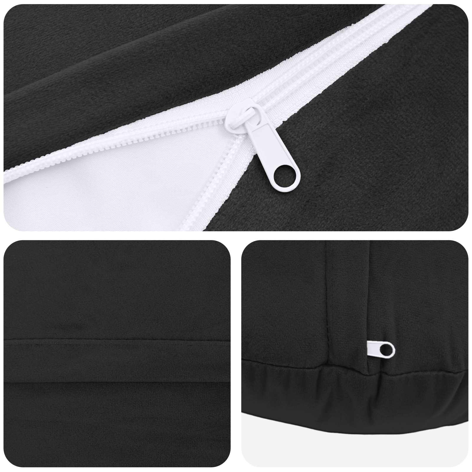 Federa 6 pcs HEERLEN Nero Ø 30 cm Velluto