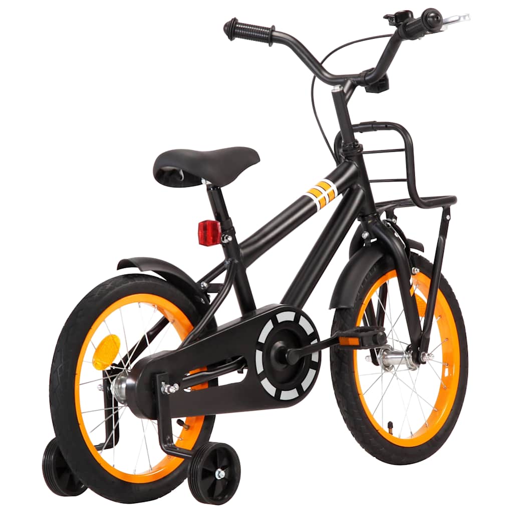 Bici per Bambini con Trasportino Frontale 16'' Nero e Arancione