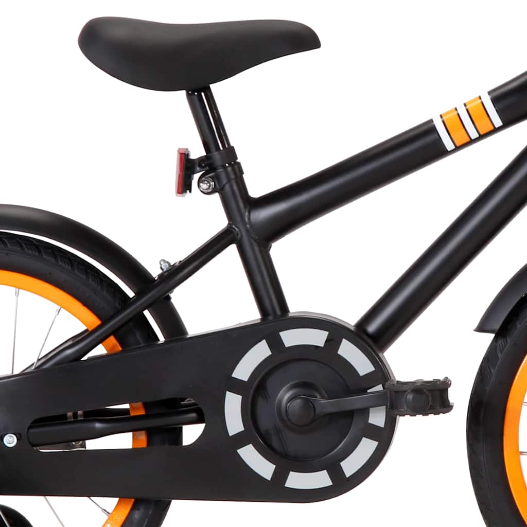 Bici per Bambini con Trasportino Frontale 16'' Nero e Arancione