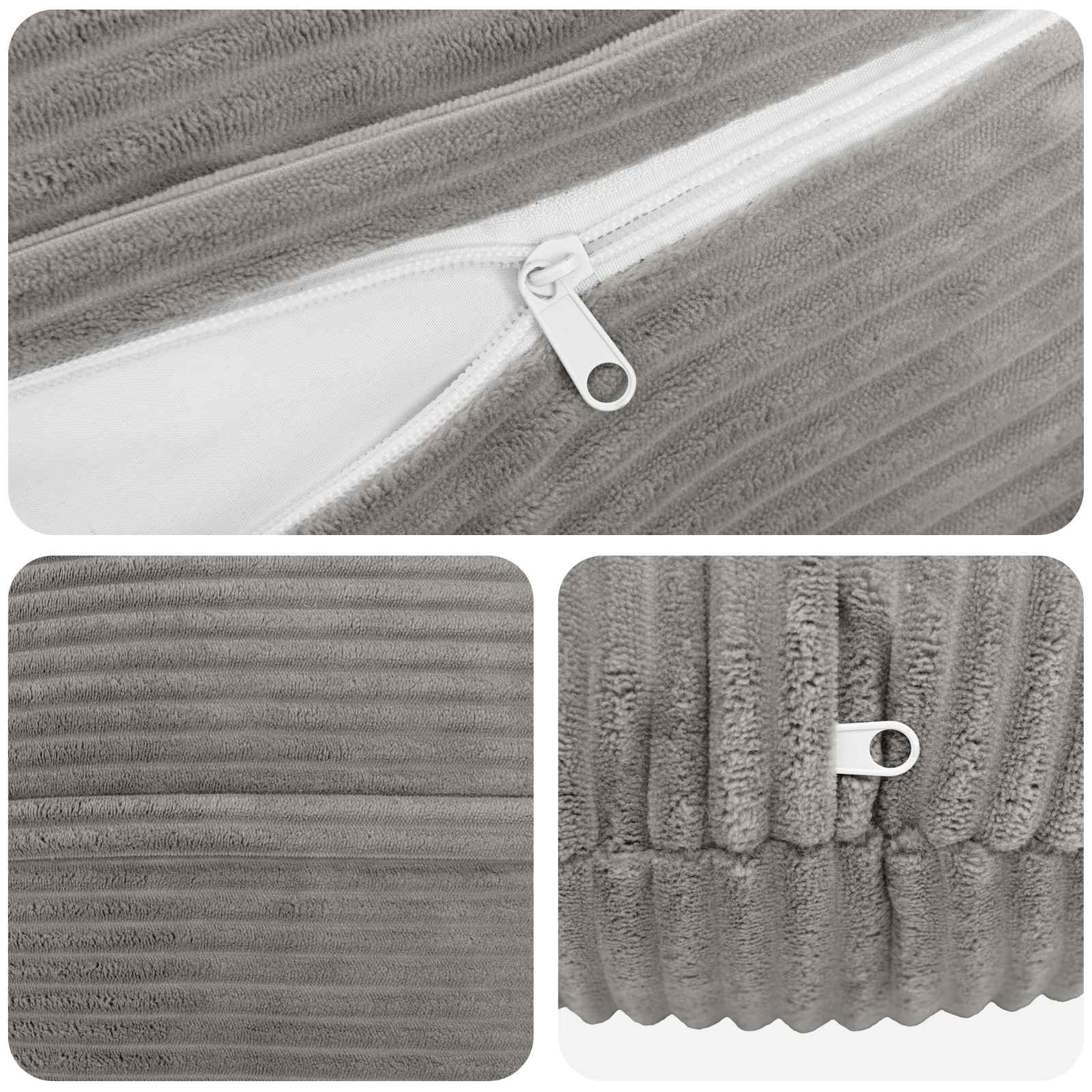 Federa 6 pcs HEERLEN Grigio Chiaro Ø 30 cm corduroy