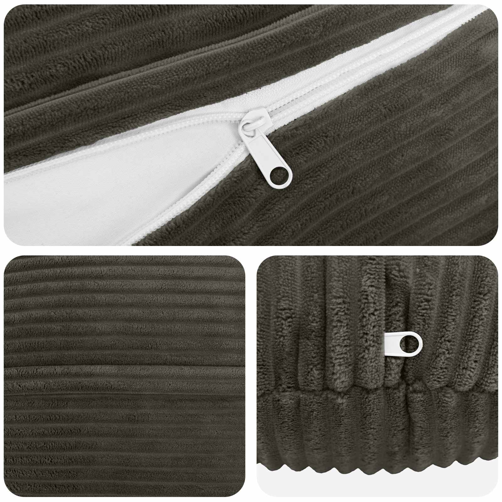 Federa 2 pcs HEERLEN Antracite Ø 30 cm corduroy