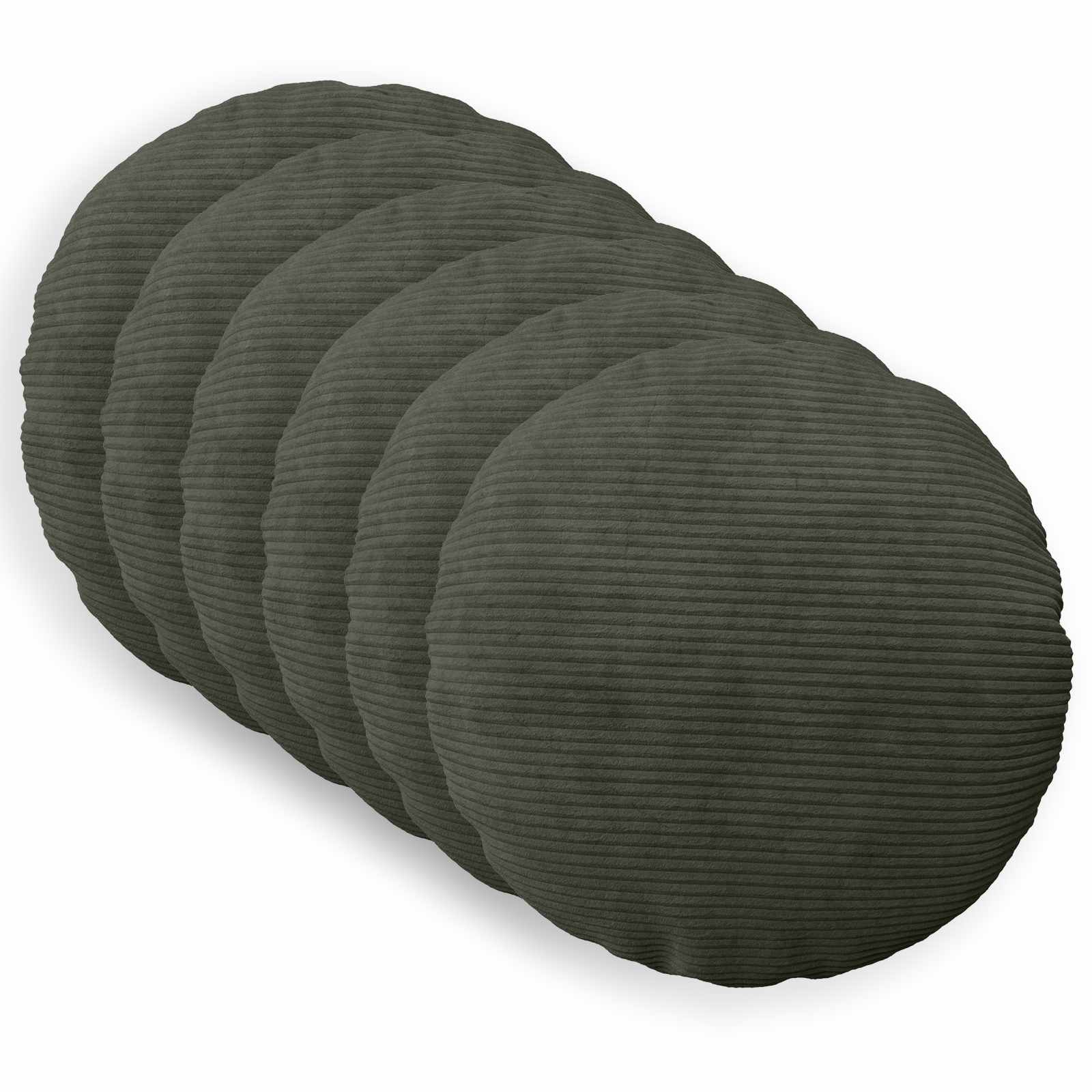 Federa 6 pcs HEERLEN Antracite Ø 30 cm corduroy
