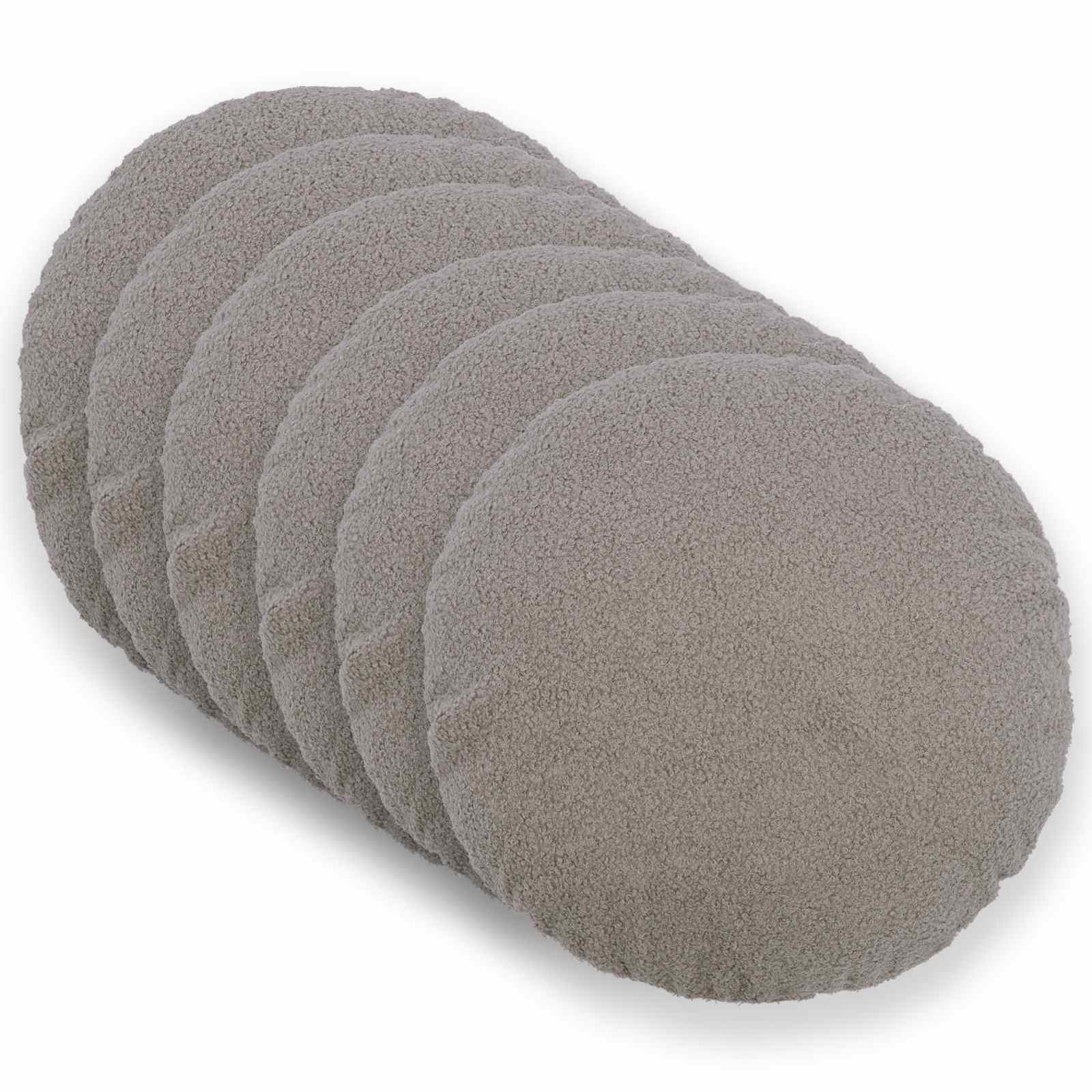 Federa 6 pcs HEERLEN Grigio Chiaro Ø 30 cm Bouclé
