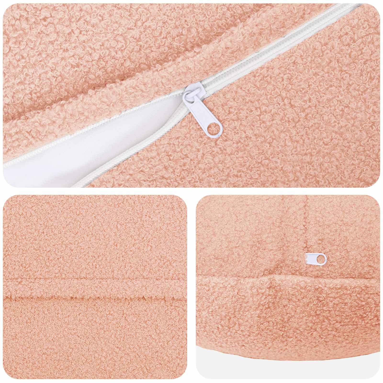 Federa 6 pcs HEERLEN Rosa Ø 30 cm Bouclé