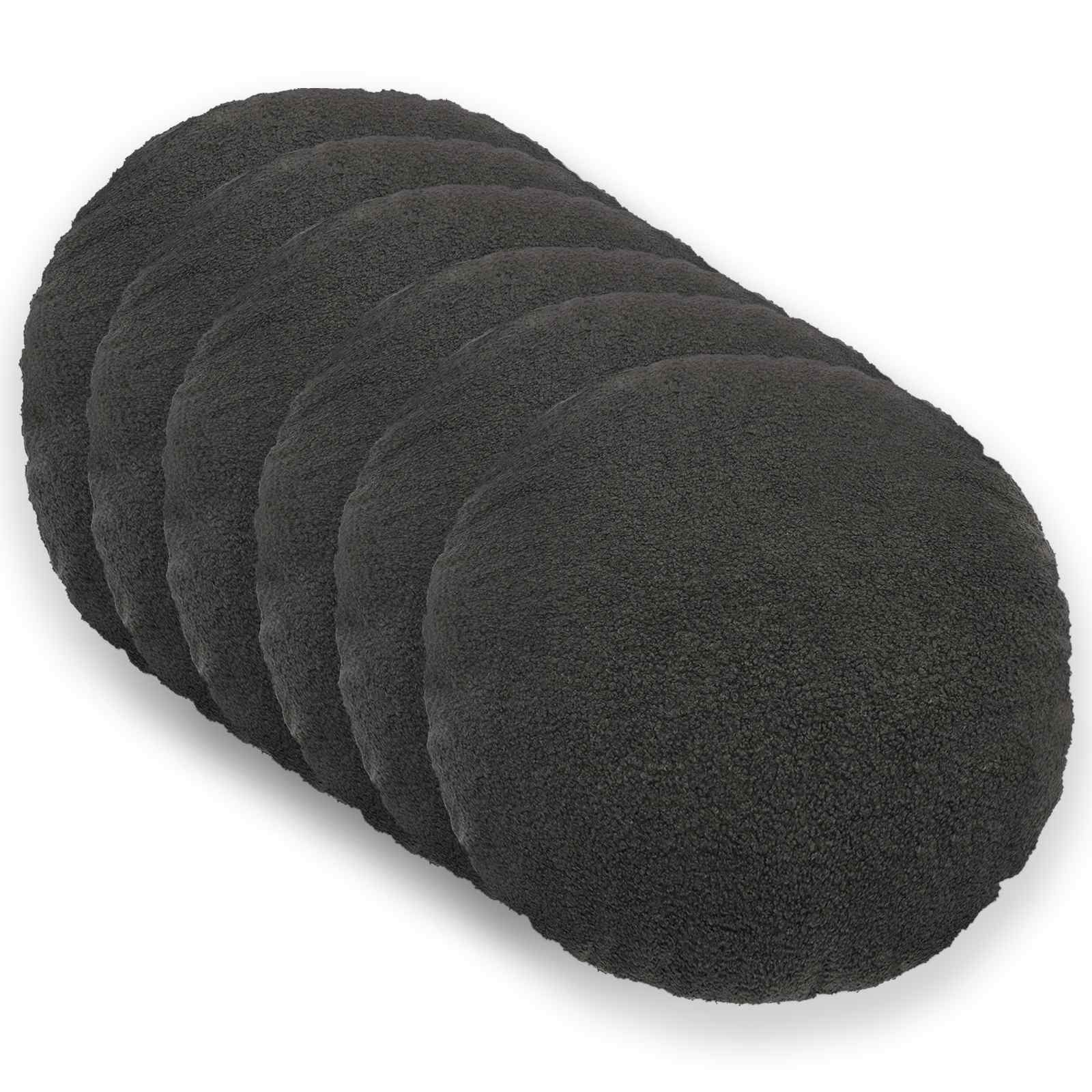Federa 6 pcs HEERLEN Grigio Scuro Ø 30 cm Bouclé