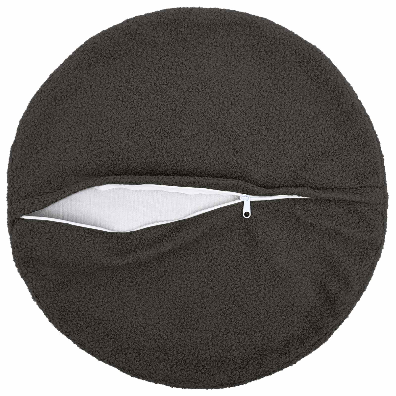 Federa 6 pcs HEERLEN Grigio Scuro Ø 30 cm Bouclé
