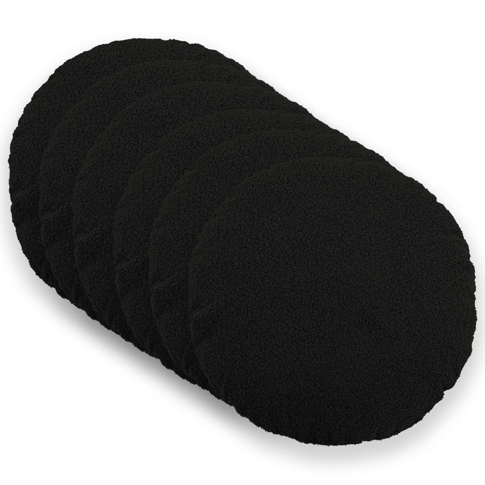 Federa 6 pcs HEERLEN Nero Ø 30 cm Bouclé