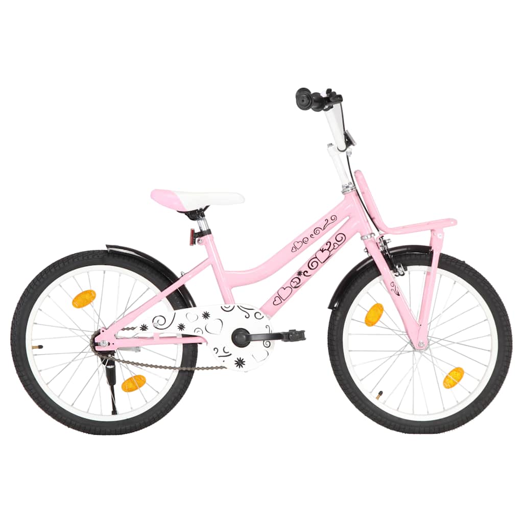 Bici per Bambini con Trasportino Frontale 20'' Rosa e Nera