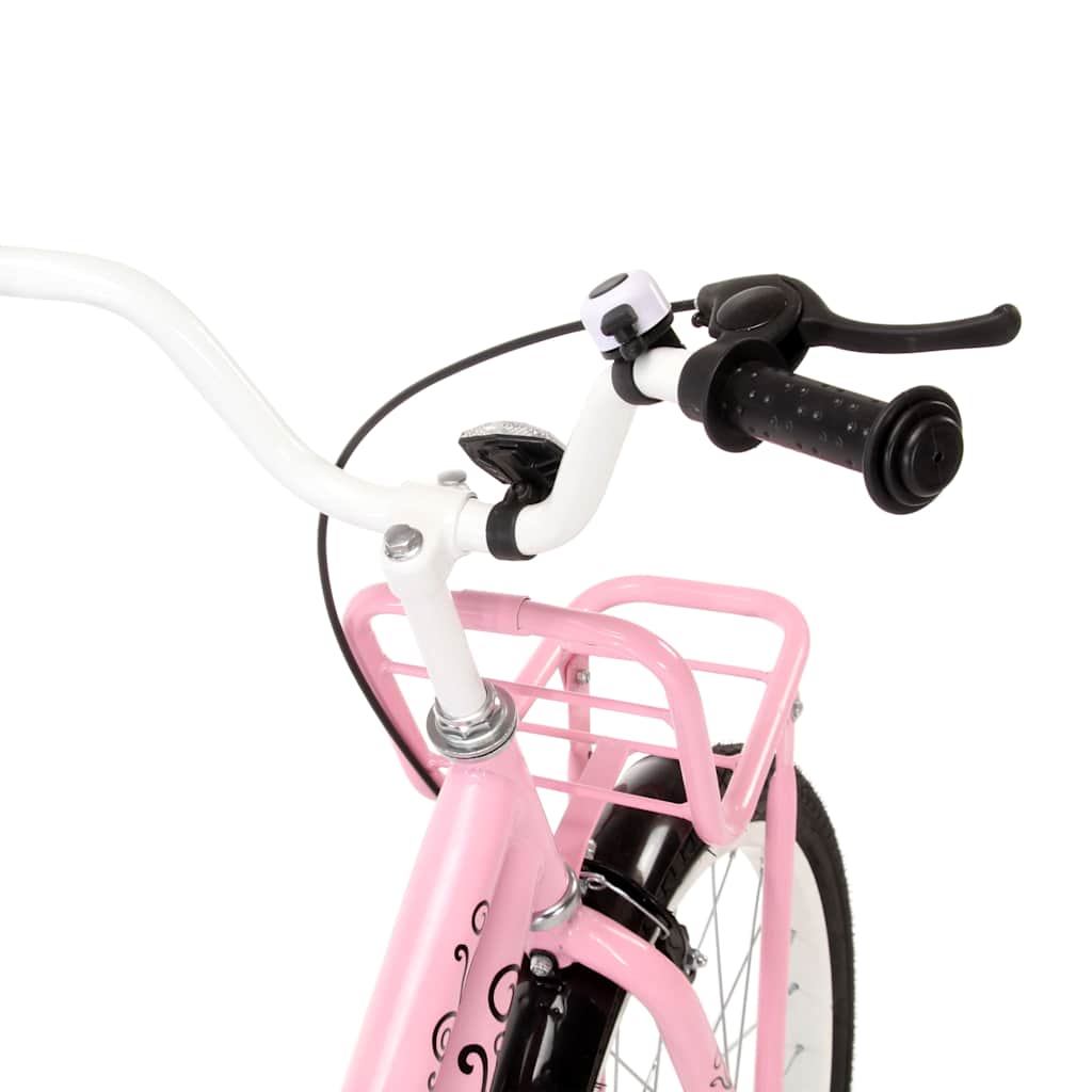 Bici per Bambini con Trasportino Frontale 20'' Rosa e Nera