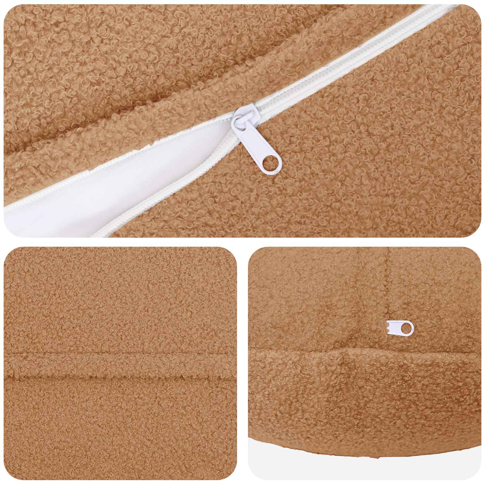 Federa 6 pcs HEERLEN Beige Ø 30 cm Bouclé