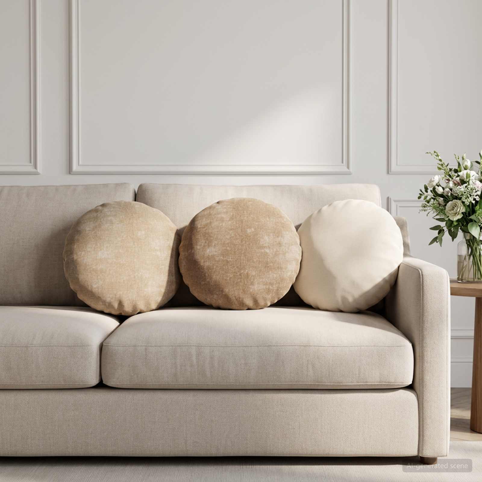 Federa 6 pz HEERLEN Grigio Scuro Ø 30 cm Tessuto Chenille