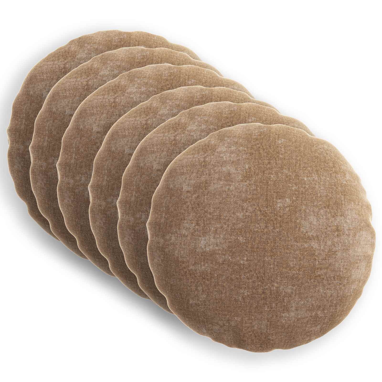 Federa 6 pz HEERLEN Marrone Ø 30 cm Tessuto Chenille
