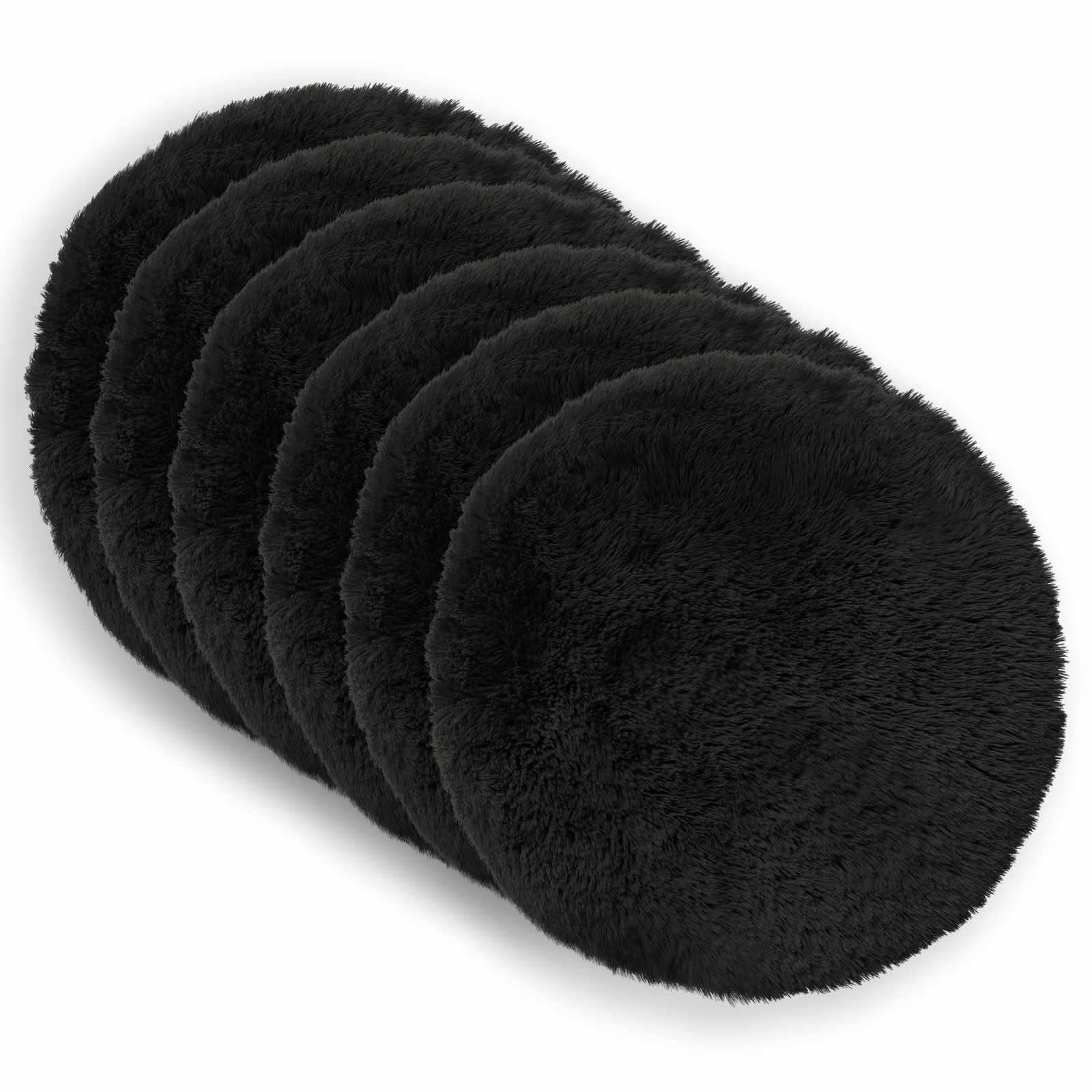 Federa 6 pcs HEERLEN Nero Ø 30 cm Fleece PV