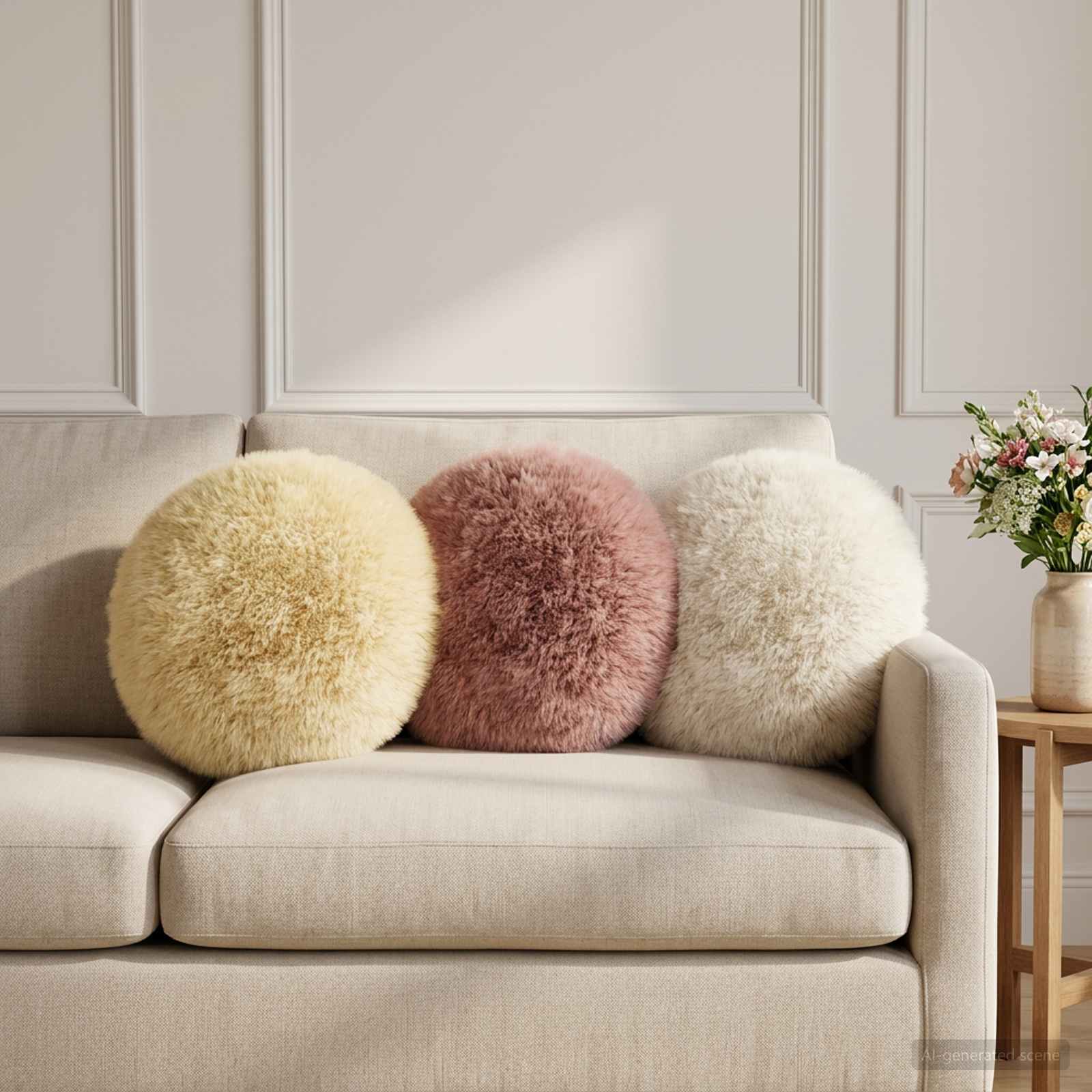 Federa 2 pcs HEERLEN Bianco Ø 30 cm Fleece PV