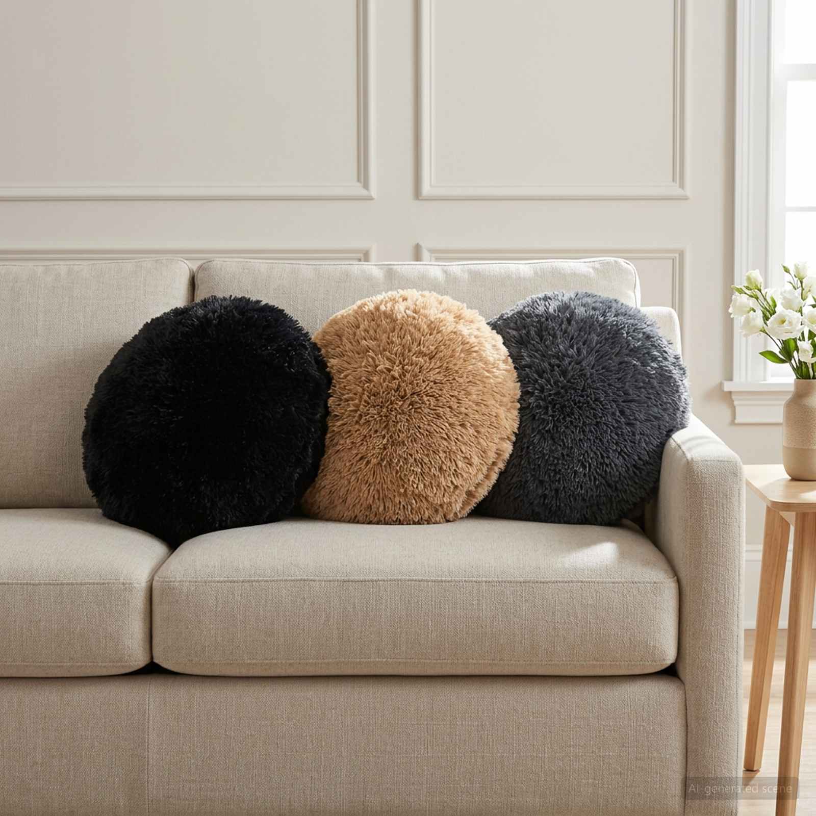 Federa 6 pcs HEERLEN Tortora Ø 30 cm Fleece PV