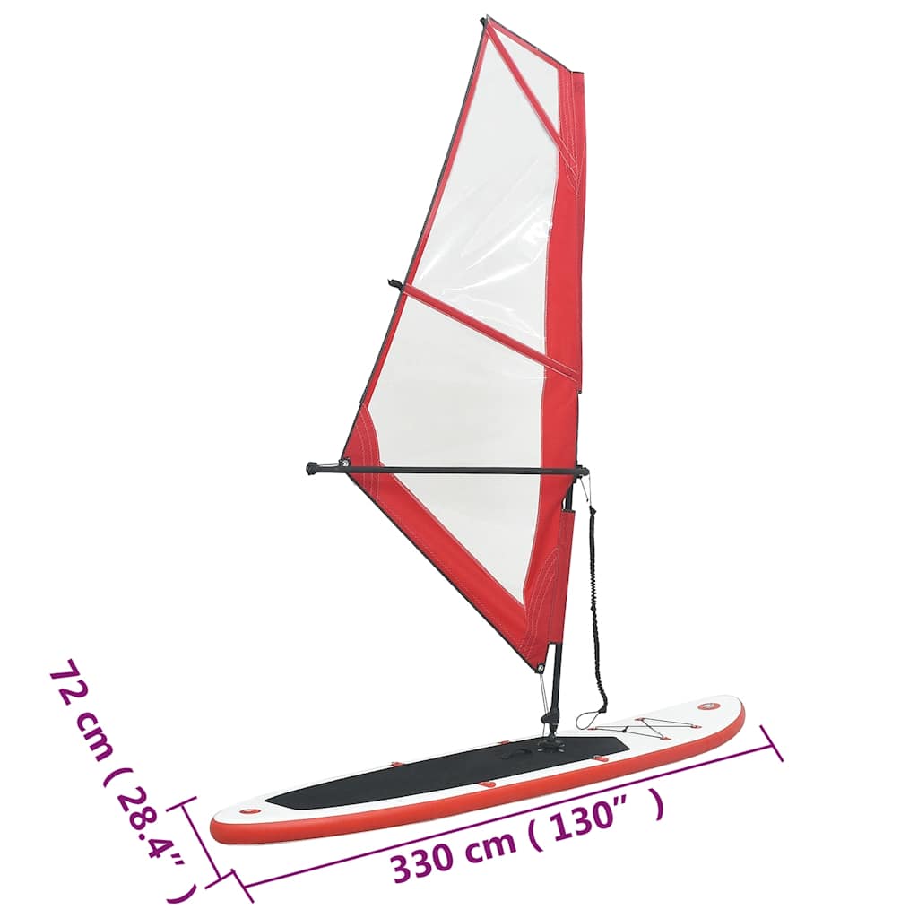Set Tavola Gonfiabile da SUP con Vela Rosso e Bianco