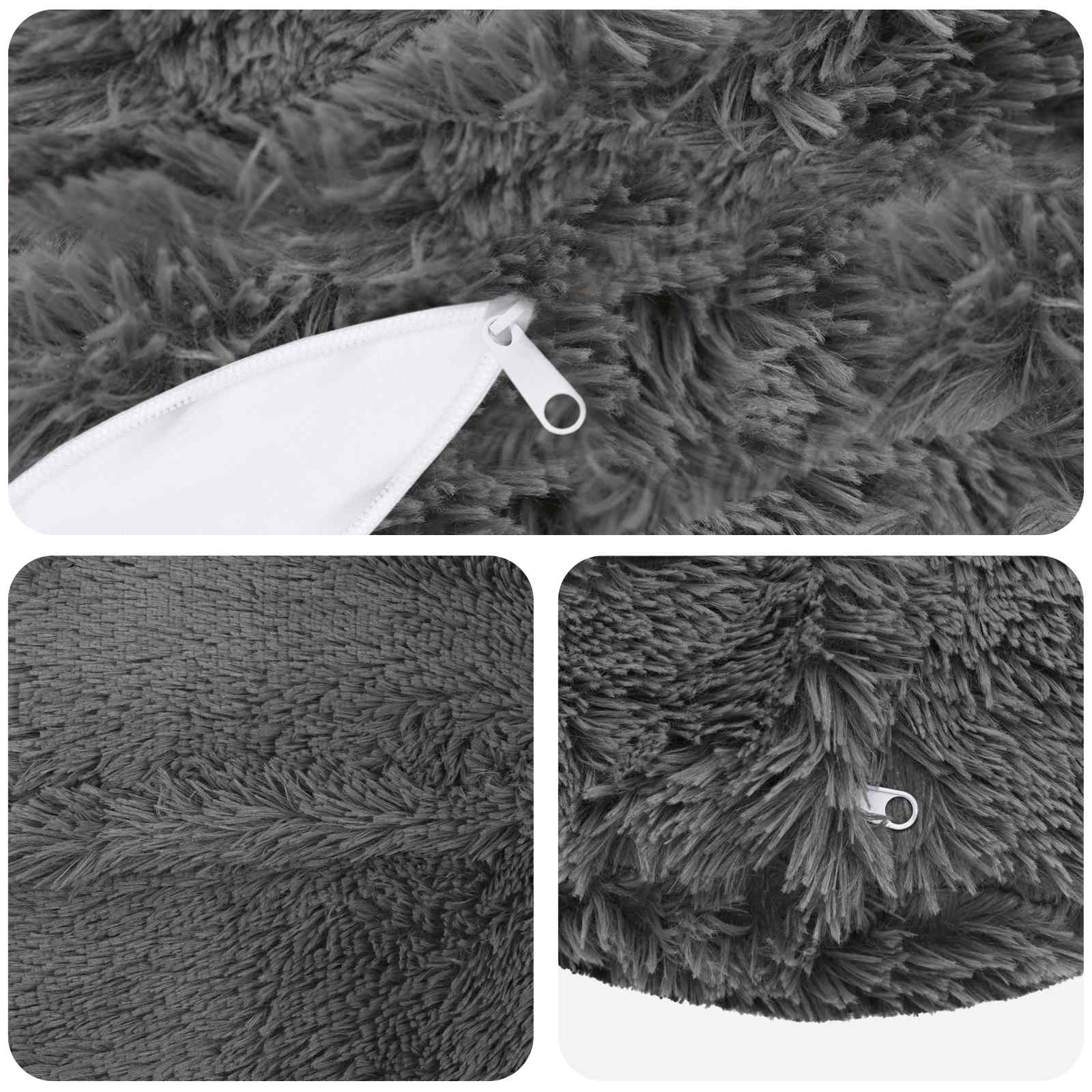 Federa 2 pcs HEERLEN Grigio Chiaro Ø 30 cm Fleece PV
