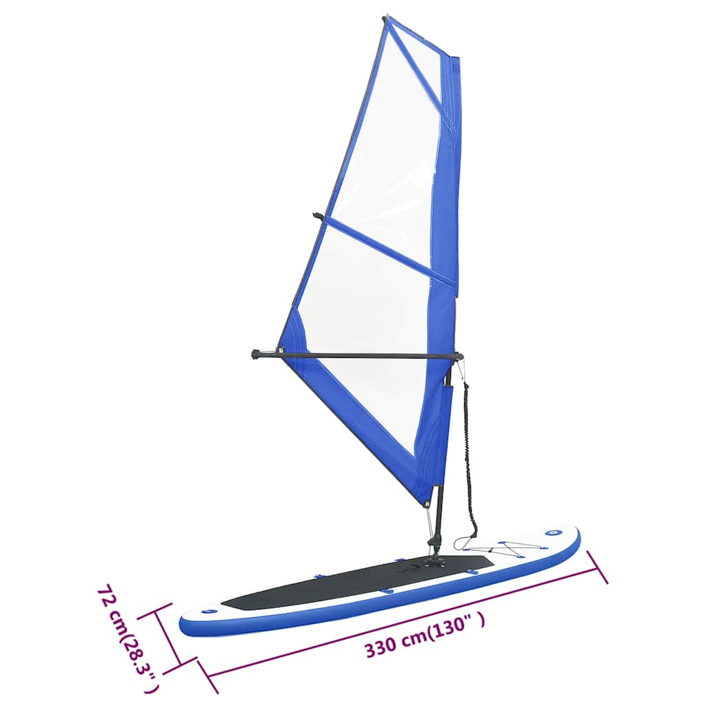 Set Tavola Gonfiabile da SUP con Vela Blu e Bianco