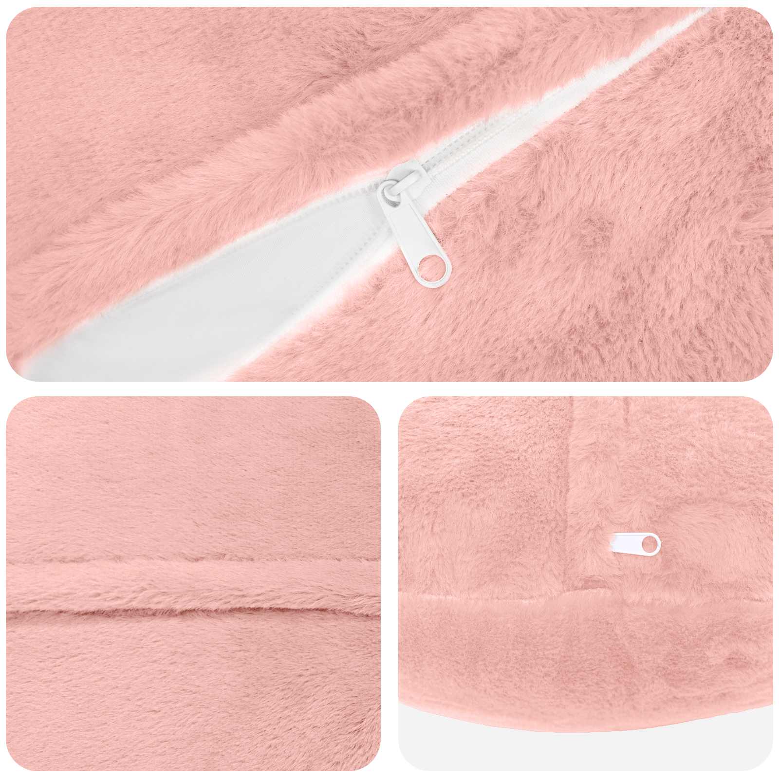 Federa 6 pz HEERLEN Rosa Ø 30 cm Pelliccia di Coniglio Finta
