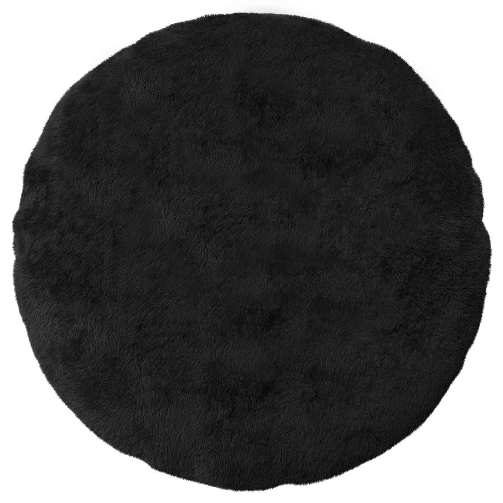 Federa 6 pz HEERLEN Nero Ø 30 cm Pelliccia di Coniglio Finta