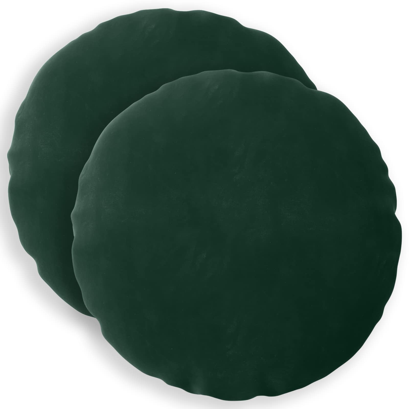 Federa 2 pcs HEERLEN Verde Scuro Ø 40 cm Velluto
