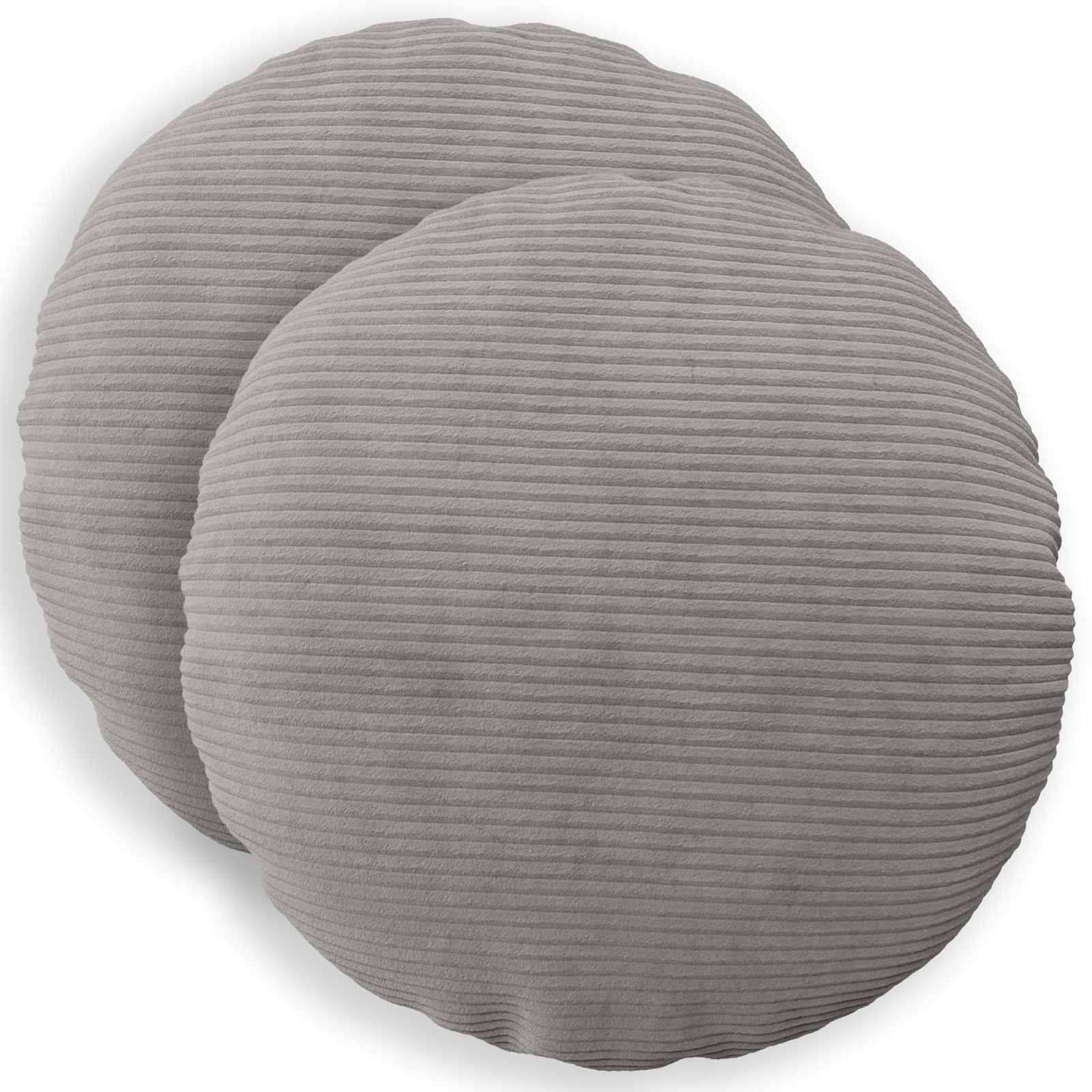 Federa 2 pcs HEERLEN Grigio Chiaro Ø 40 cm corduroy