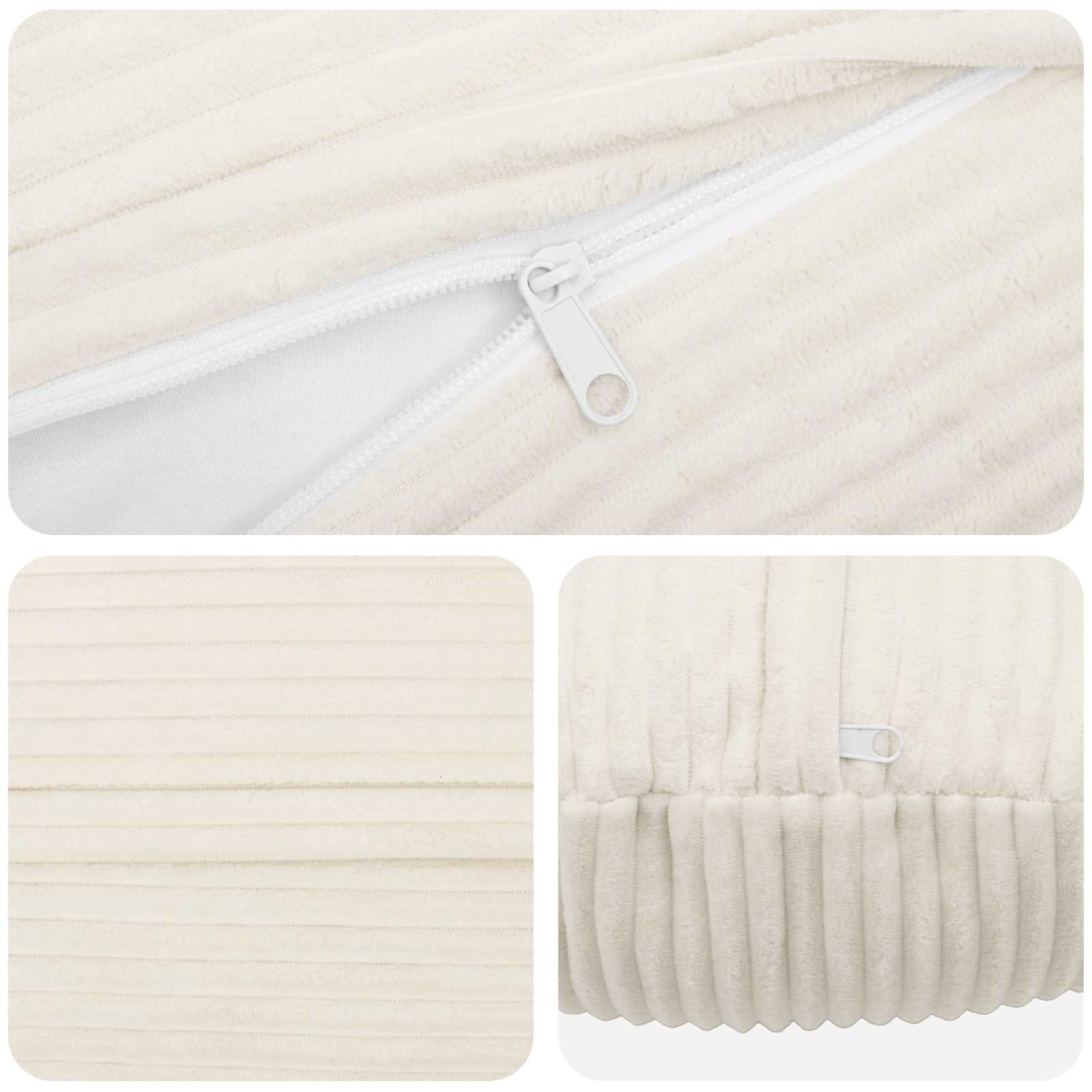 Federa 2 pcs HEERLEN Crema Ø 40 cm corduroy