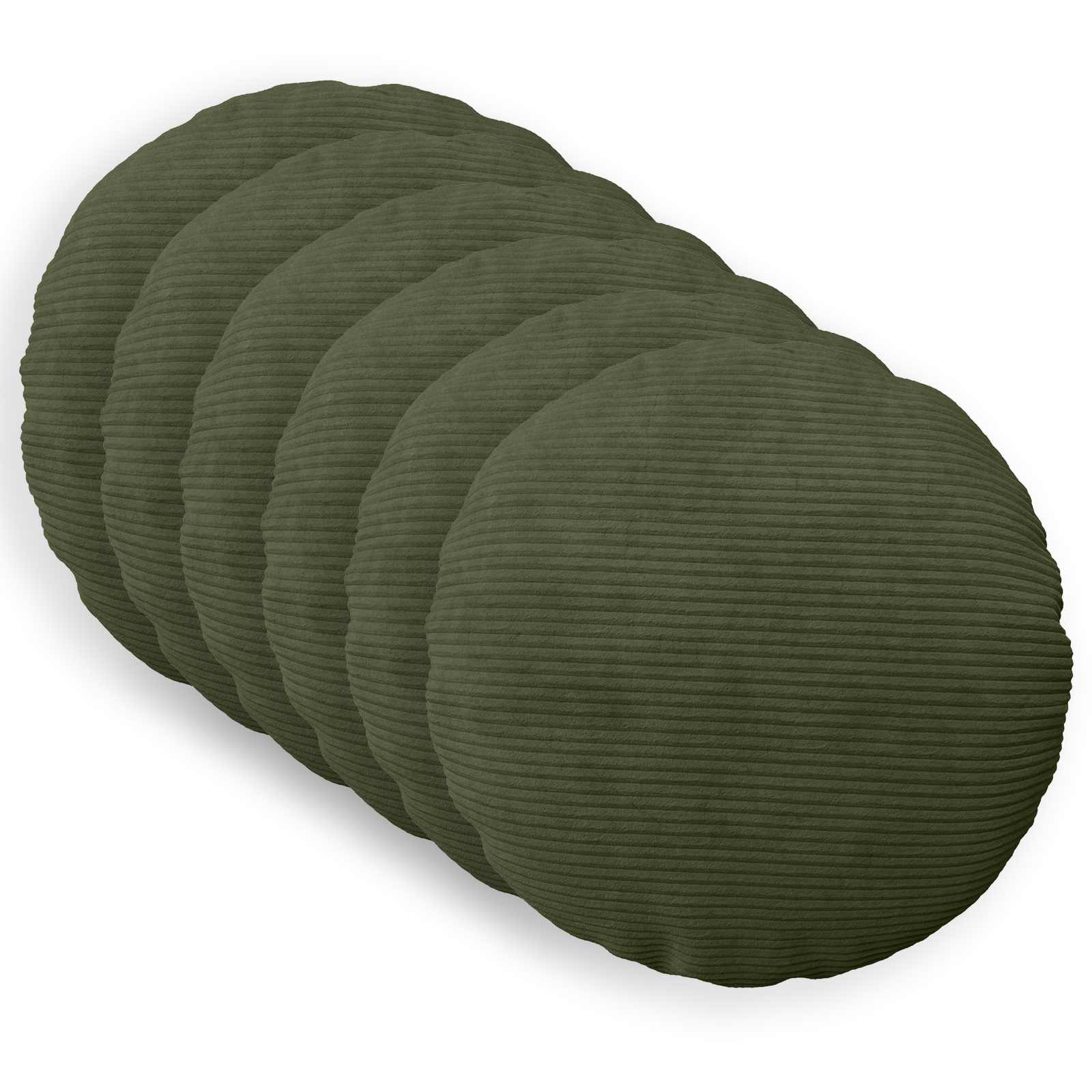 Federa 6 pcs HEERLEN Verde Ø 40 cm corduroy